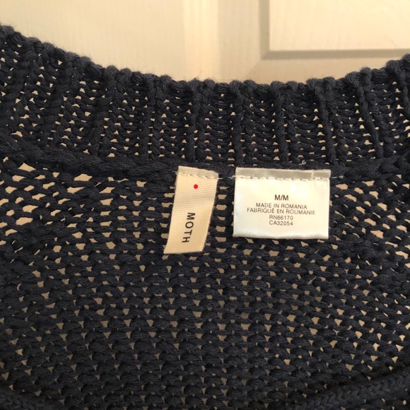 MOTH (Anthropologie) Navy Blue Knit Sweater - Picture 3 of 5